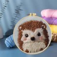 thumbnail image 6 of Punch Needle Kits Hedgehog Embroidery Starter Set with Hoop Easy for Beginners DIY Stress Relief Handmade Craft Hobby and Home Decor 20x20cm-13, 6 of 8