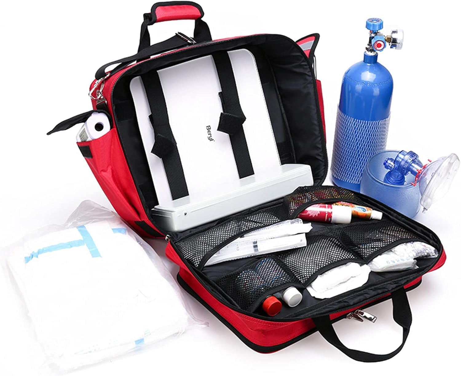 First Aid Backpack Bag Empty Emergency Red First Aid Medical Backpacks Large-Capacity Emergency Rescue Kit