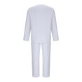 thumbnail image 4 of Zylanna Men's Casual Outfit Sets, V-Neck 2 Piece Long Sleeve Elastic Waist Pullover + Pants Sets for Men White, 4 of 6