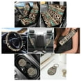 thumbnail image 2 of Renewold American Tribal Brown Cow Print Retro Car Seat Cover Full Set Car Accessories, with Steering Wheel Cover Seat Belt Cover Car Coasters Keychain Universal Fit Most Vehicles SUV Sedans, 11 PCS, 2 of 7