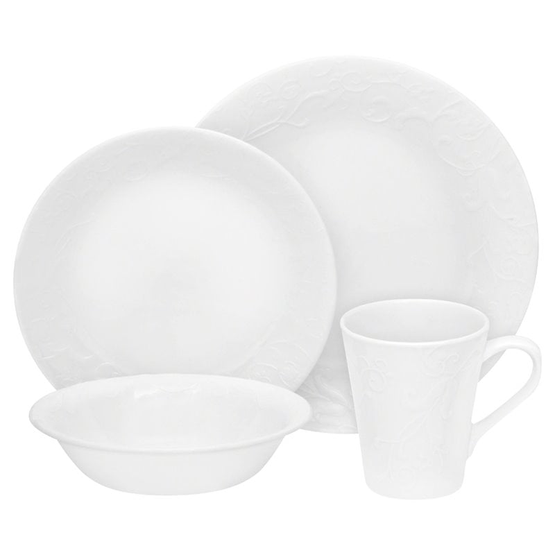 Corelle 1120352 18 Piece Winter Frost White Dinnerware Dining Set Service for 6 