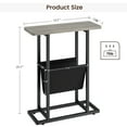 thumbnail image 3 of Narrow Side Table for Small Spaces, Slim Thin End Table with Storage Holder, Skinny Grey Magazine Table Rectangular Nightstand for Couch, Living Room, Bedroom & Office, 3 of 9