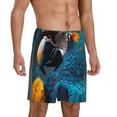 thumbnail image 2 of Sikiie Modern Style Blue Parrot Mens Pajama Shorts, Lightweight Lounge Pant with Pockets Soft Sleep Pj Shorts for MenXX-Large, 2 of 6