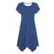 thumbnail image 4 of Mujeres Manga Corta Tops Casual Cuello Redondo Vestido de Impresión Irregularmente Falda Vestido de Manga Corta para Mujeres, 4 of 6