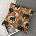 thumbnail image 7 of Savannah Fluffy Throw Pillow Cushion Cover, Medallion Pattern of Monkey Giraffe Lion African Inspired Ethnic Design, Decorative Square Accent Pillow Case,Mustard and Brown, 7 of 7