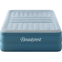 Beautyrest Lumbar Support 18” Queen Size Air Mattress with Built-In High Speed Pump, Luxury Inflatable Blow-up Bed, Double High Air Bed Best for Camping, Guests, Travel, Waterproof, 3 Year Warranty