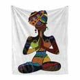 thumbnail image 1 of Yoga Soft Flannel Fleece Throw Blanket, Woman in Style Costume Culture Enlightenment Grace, Cozy Plush for Indoor and Outdoor Use, 50" x 60", Multicolor, by Ambesonne, 1 of 6