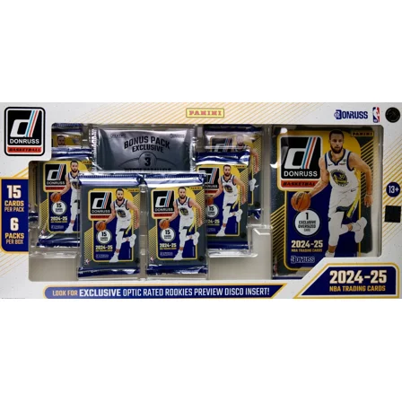 Collectible NBA Panini 2024-25 Donruss Basketball Trading Card BUNDLE Box (6 Packs)