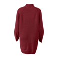 thumbnail image 6 of Women's Fall Winter Oversize Pullover High Neck Loose Fit Long Sleeve Sweater Dress, Casual Knit Dress for Women, Warm and Comfortable Everyday Wear,Wine,S, 6 of 8