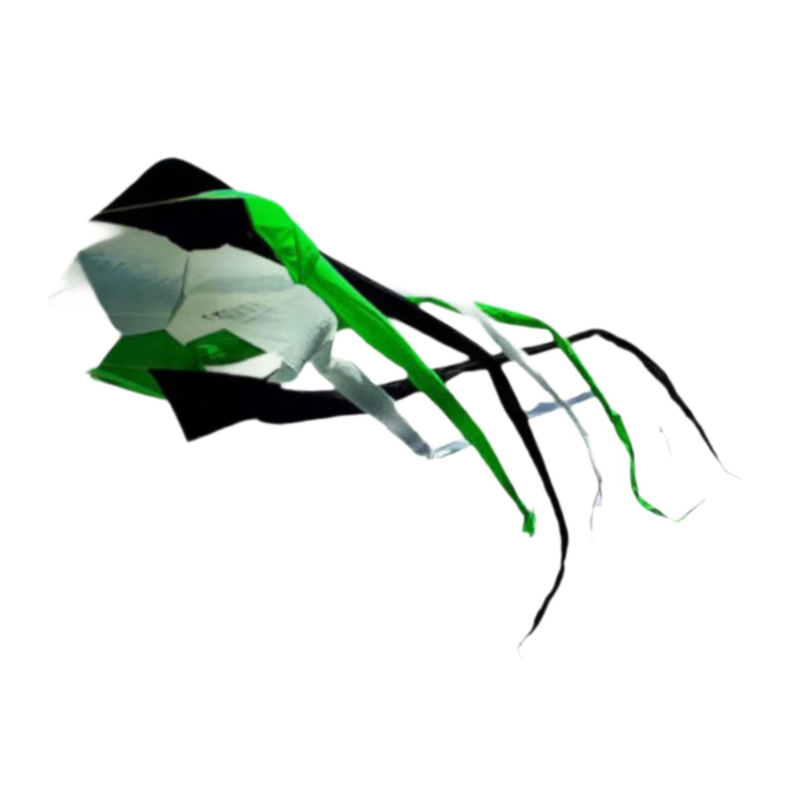 Baoblaze Long Tail Kite Decorative Popular Rotating Tube Kite for Park Grasslands Sea Black White Green