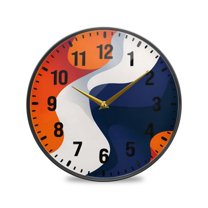 Yayeee Wall Clock Battery Operated 9.5" Silent Non-Ticking for Living Room, Blue Abstract Wavy