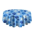 thumbnail image 5 of Blue Dog Paw Footprint Round Tablecloth 60"x60",Wrinkle Wipeable Table Cloth for Kitchen Dining Room Picnic Patio Party, 5 of 6