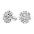 thumbnail image 2 of Lab Grown Diamond Fashion Earrings | 3 Carat IGI Certified Round Shape | Magnolia Flower Fashion Lab Diamond Stud Earrings | 14K White Gold&nbsp; FG-VS Quality, 2 of 5