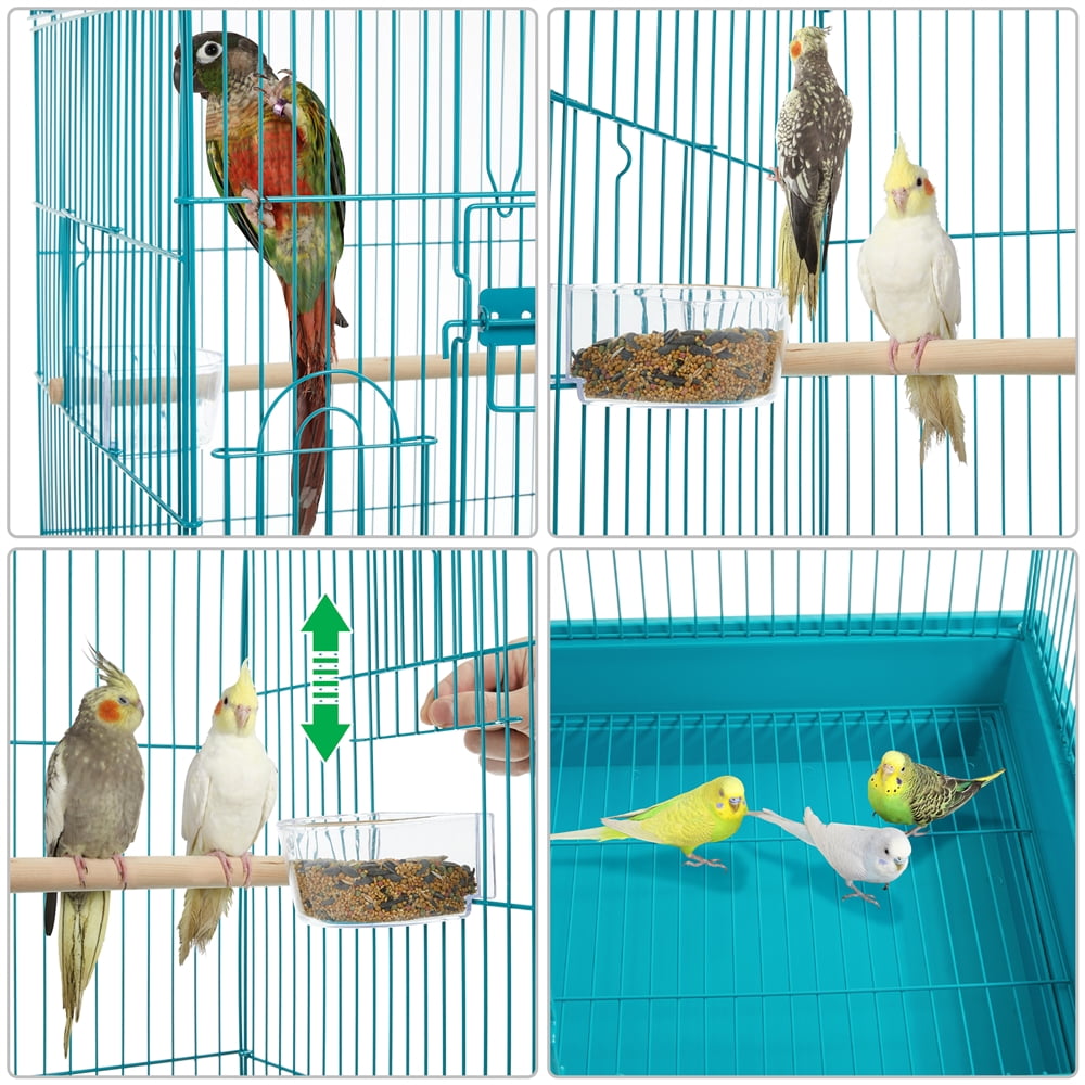 Renwick 47" Play Top Bird Cage with Rolling Stand, Teal Blue