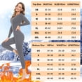 thumbnail image 4 of Thermal Underwear For Women Long Johns With Fleece Lined,Base Layer Skiing Winter Warm Top & Bottom, 4 of 6