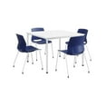 thumbnail image 2 of KFI Dailey 42in Square Dining Set - White Table - Navy Chairs, 2 of 3