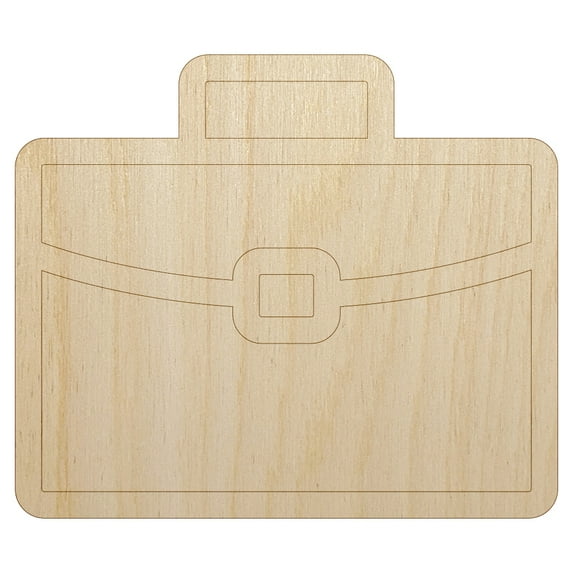 Brief Case Work Icon Wood Shape Unfinished Piece Cutout Craft DIY Projects - 4.70 Inch Size - 1/8 Inch Thick