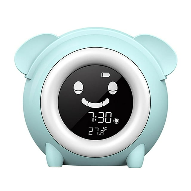 Bebé entrenador despertador dormitorio de noche reloj 5 colores de lámpara de noche ajustable