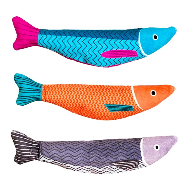 3PCS Cat Sound Toy Realistic Fish Shape Catnip Toy Plush Toy for Cat Exercise
