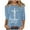 Light Blue, variant on Women Easter Day Tops Jesus Cross Printed Tee Casual Christian Blouse 3/4 Sleeve T-Shirt Religious Blouses