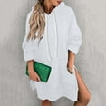 thumbnail image 4 of The Warmy Oversized Hoodie,Casual Oversized Hoodie Dress For Women Pullover Long Sweatshirt Split Hem With Pockets, 4 of 4