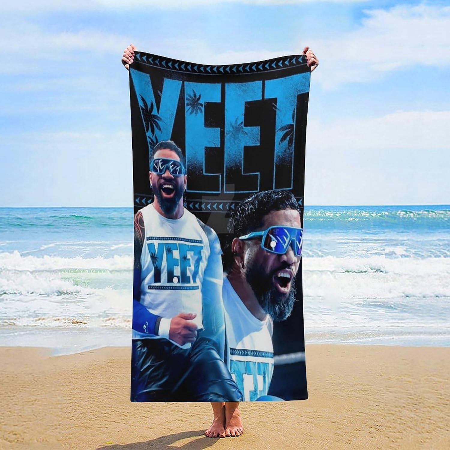Jey USO Wrestling Merch Beach Towel Microfiber Bath Towels Oversized Towels Quick Dry Pool Beach Essentials 61.4 X 30.3 Inch