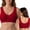 Red, variant on IQOGKRN Women Front Button Closure Wireless Lace Bra Wide Strap Full Coverage Comfort Sleep Bralette Wirefree Support Soft Everyday Bra Beige L