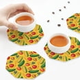 thumbnail image 4 of Leather Coasters with Heat-resistant for Drinks, colorful vegetables -标题2 Octagon, 4 of 5