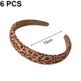 thumbnail image 2 of Diadema con estampado de leopardo para mujer, diadema de 2cm de ancho, diadema de Color sólido de PU, accesorios para el cabello, paquete de 6 Adepaton Moños y Diademas Infantiles, 2 of 5