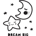 thumbnail image 1 of Printtoo Sleeping Moon Star With Dream Big Word Design Square Wooden Rubber Stamp-5 x 5 Inches, 1 of 1