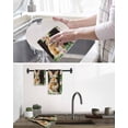 thumbnail image 5 of Easter Bunny Kitchen Dish Towels for Drying Dishes Set of 4, Spring Daisy Botanical Leaves Brown Wood Waffle Weave Microfiber Hand Tea Bathroom Towels Quick Dry & Absorbent Towel 15.7x23.6, 5 of 7
