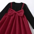thumbnail image 3 of Generic Toddler Girls Corduroy Suspender Dress Long Sleeve Cute Bow Color Block Sweater Fall Winter Outfits for 2-8 Years, 3 of 4