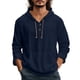 thumbnail image 2 of pstuiky manga larga para hombre, Suéter playero informal de manga larga con capucha y cordón ajustable para hombre Tops casuales para hombres l, 2 of 3