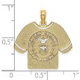 thumbnail image 4 of 14k Yellow Gold w/Rhodium US AIR FORCE T-Shirt Charm - 18.8mm, 4 of 6
