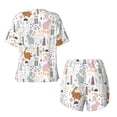 thumbnail image 5 of Naloa Fall Rabbit Women's Short-Sleeved Pajama Set, Loungewear, Summer pajamas, Breathable Cozy - XX-Large, 5 of 9