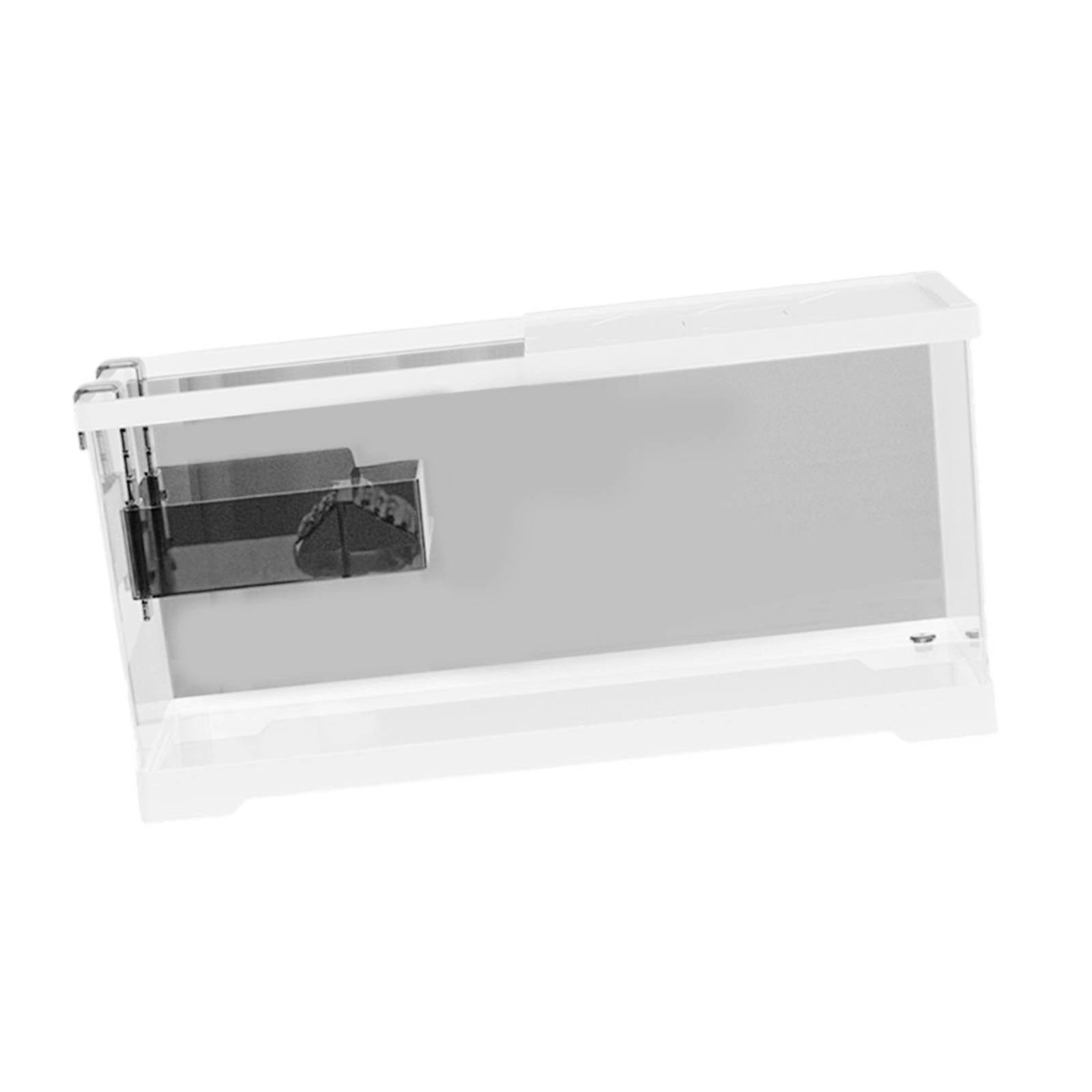 oshhni Turtle Tank Aquarium Hideout Hatching Area Feeding Box with Basking M w and Lid White