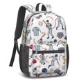 thumbnail image 2 of Baseball and Glove White Pattern 17" School Backpacks for Teens,Waterproof Oxford Fabric,S-Shape Padded Straps for School,Travel,Hiking,Camping, 2 of 6