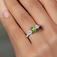 thumbnail image 4 of Gem Stone King 1.92 Ct Oval Green Peridot Sky Blue Topaz 925 Sterling Silver Ring (Size 5), 4 of 6