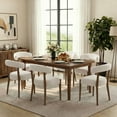 thumbnail image 3 of Dayalane Dining Chairs Set of 2, Mid Century Modern Linen Upholstered Kitchen Chairs with Curved Open Back Comfy Accent Chair Side Chairs for Home Living Room Restaurant Reception, Beige, 3 of 14