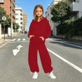 thumbnail image 2 of Zuwimk Toddler Boy And Girls Clothes Long Sleeve Solid Color Hoodie Sweatshirt & Pant 2PCS Fall Outfits(T041-Red), 2 of 4