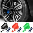 thumbnail image 1 of 20 Pieces Car Wheel Bolts Head Cover Automotive Metal Tyre Hub Nut Cap Portable Automobile Decoration Rims Screws Replacement Red 21mm, 1 of 6