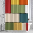 thumbnail image 3 of Abstract Geometric Shower Curtain for Bathroom Decor, Colorful Color Block Plaid Contemporary Waterproof Fabric Shower Curtain, 72"x78" Set with 12 Hooks, 3 of 9