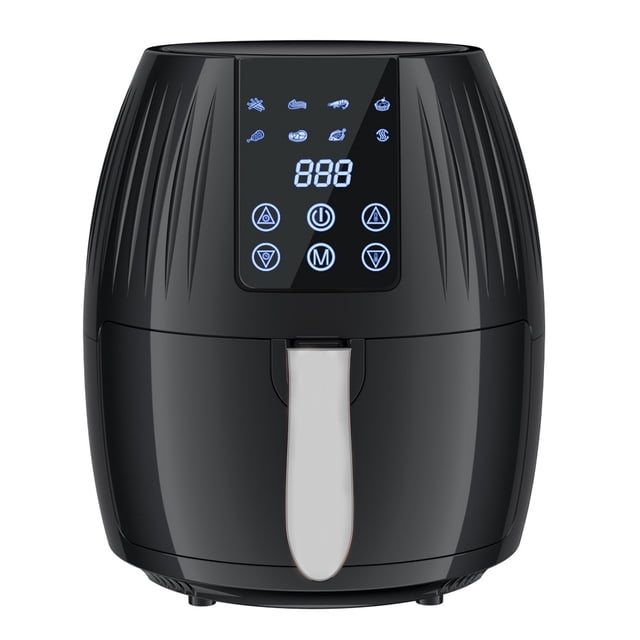 Air Fryer 5.5L Multifunctional Intelligence Household Large Capacity 1300W Big Firepower Timing Touch Screen LCD Electric Air Fryer