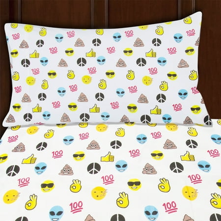 Twin Sheet Sets Clearance Sutton Home Fashions (3 Piece) Emoji Bed Sheets, Twin Sheets, Twin Bed Sheets Set, Kids Bedding With Emoji Pillow Case, Flat Sheet, and Fitted Sheet ()