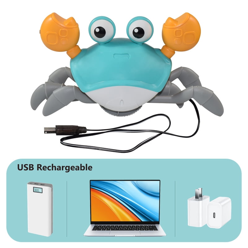 Crawling Crab Baby Toy - Infant Tummy Time Toys 3 4 5 6 7 8 9 10 11 12 Babies Boy 3-6 6-12 Learning Crawl 9-12 12-18 Walking Toddler 36 Months Old Music Development 1st Birthday Gifts