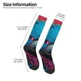 thumbnail image 2 of Yiaed Neon Cyberpunk Blue Bear Print Great elasticity Adult Stockings Sports socks for Men and Women, 2 of 6