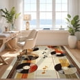 thumbnail image 3 of Design&I 3'x5' Washable Accent Rug Record Music Vinyl Note Vintage Abstract Retro Stripes Cd Disc for Bedroom, Walk-in Closet, Pet Friendly & Non-Slip Built-In Grip, 3 of 7