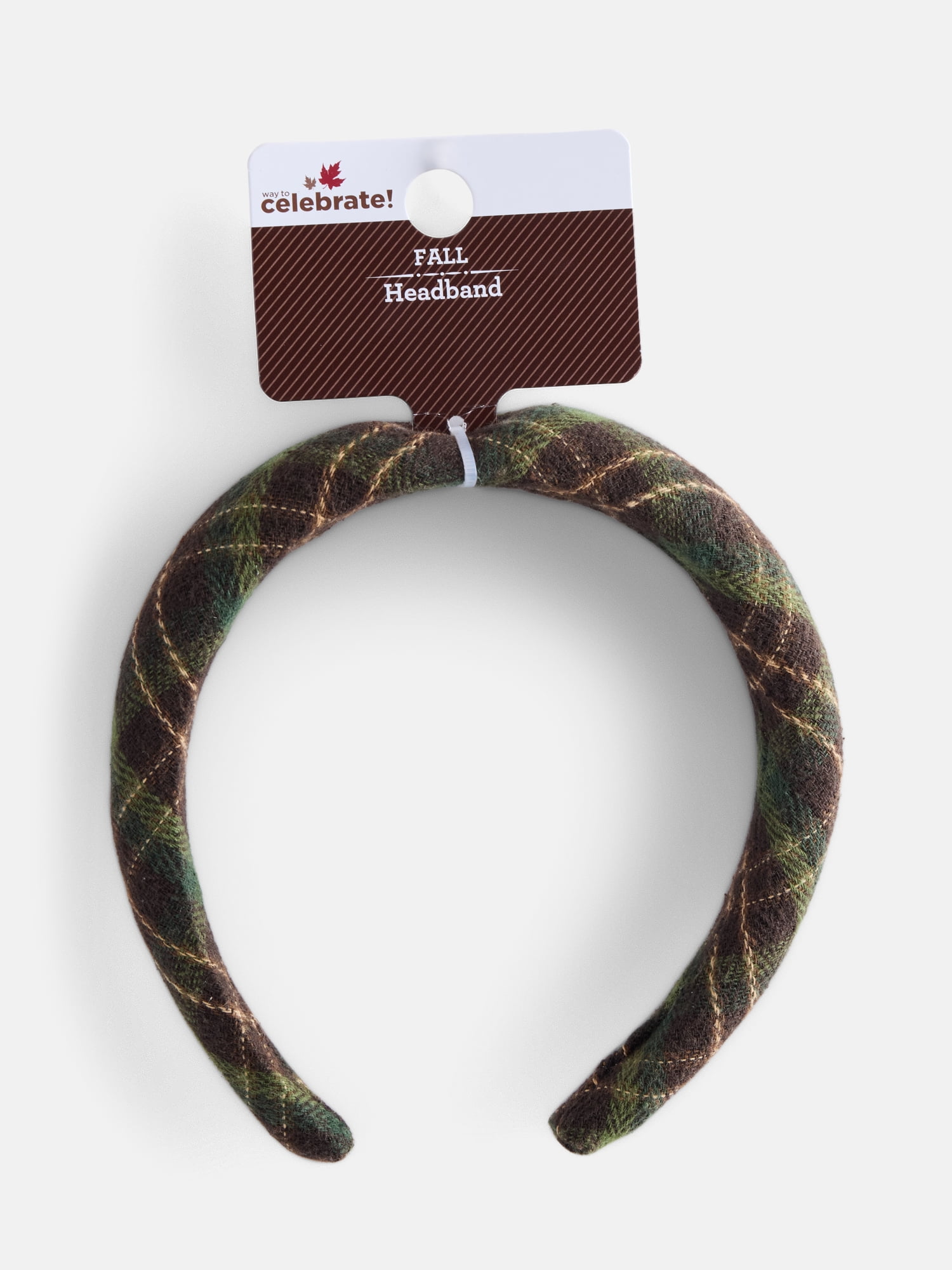 Women's Plaid Headband from Way To Celebrate, Green
