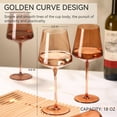 thumbnail image 4 of Brown Wine Glasses Set of 6-18oz【Hand Blown】 Crystal Amber Stemmed Venus Wine Glasses-Brown Wine Glass set for Fall Autumn Winter Wine Dinner, 4 of 5