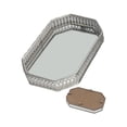 thumbnail image 3 of Mosiee European Glass Metal Storage Tray Gold Decor Luxury Home Decor Jewelry Display Living Room Mirror Glass Tea Tray Table Storage, 3 of 9